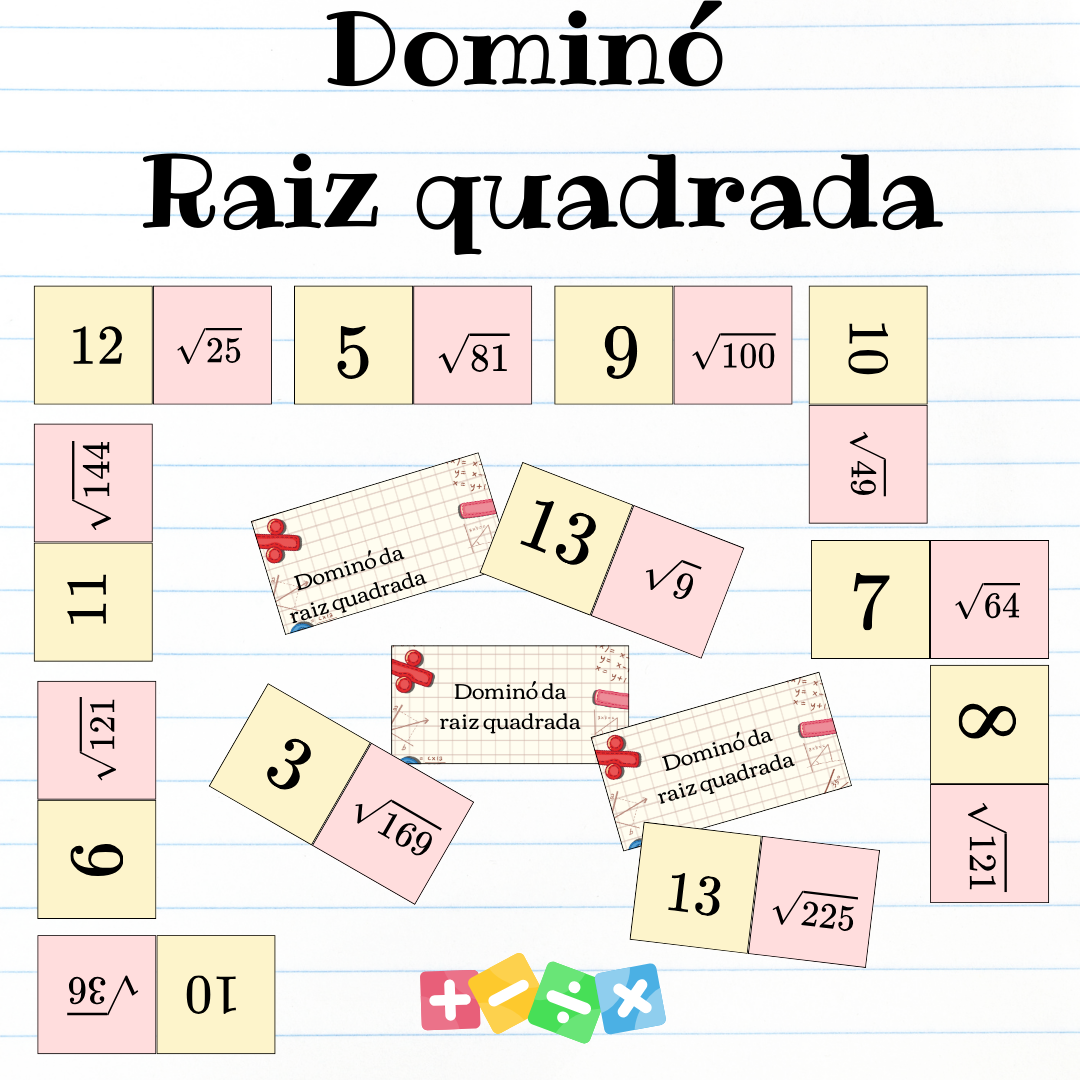 Raiz quadrada - Jogo de dominó