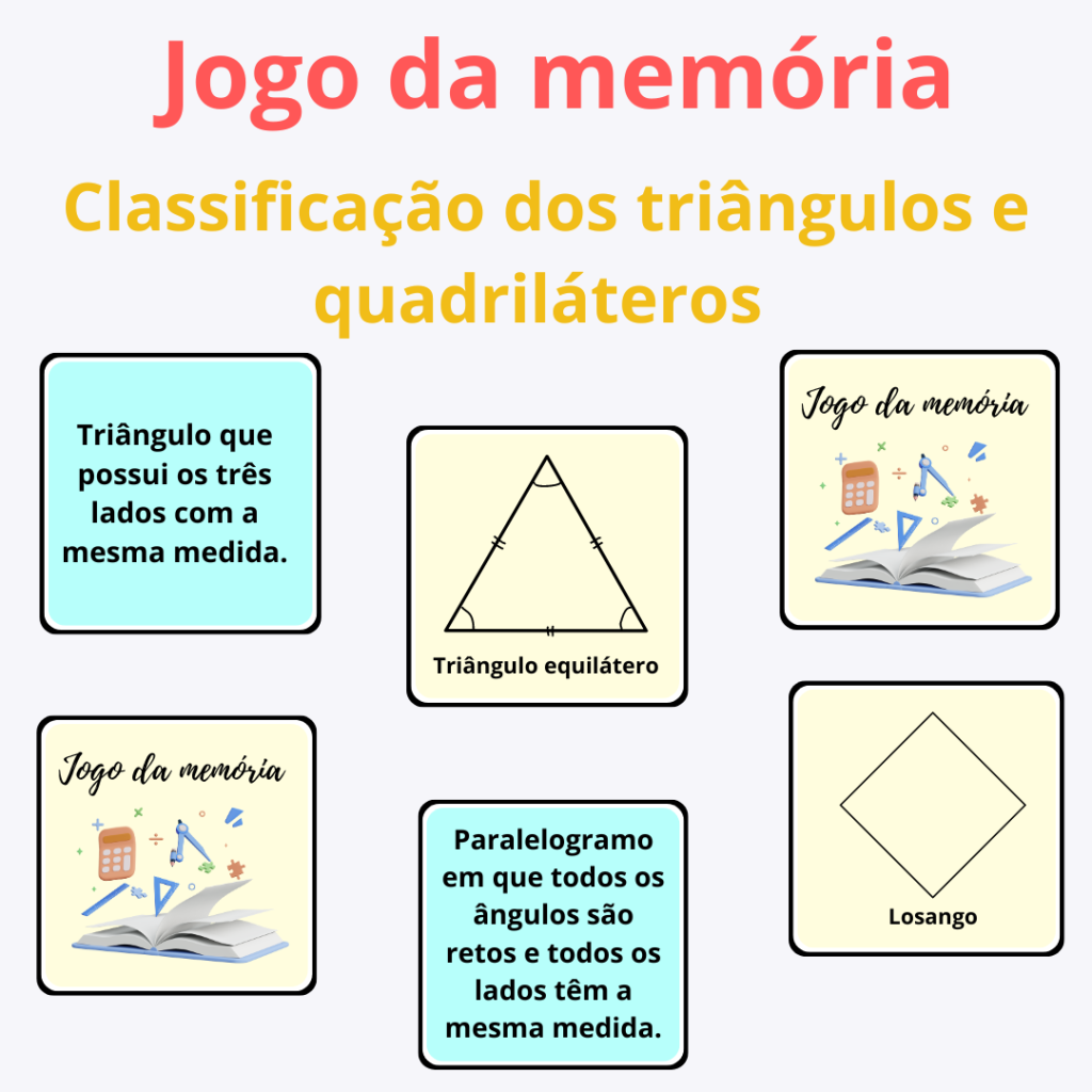 Classificação de triângulos e quadriláteros – Jogo da memória ...