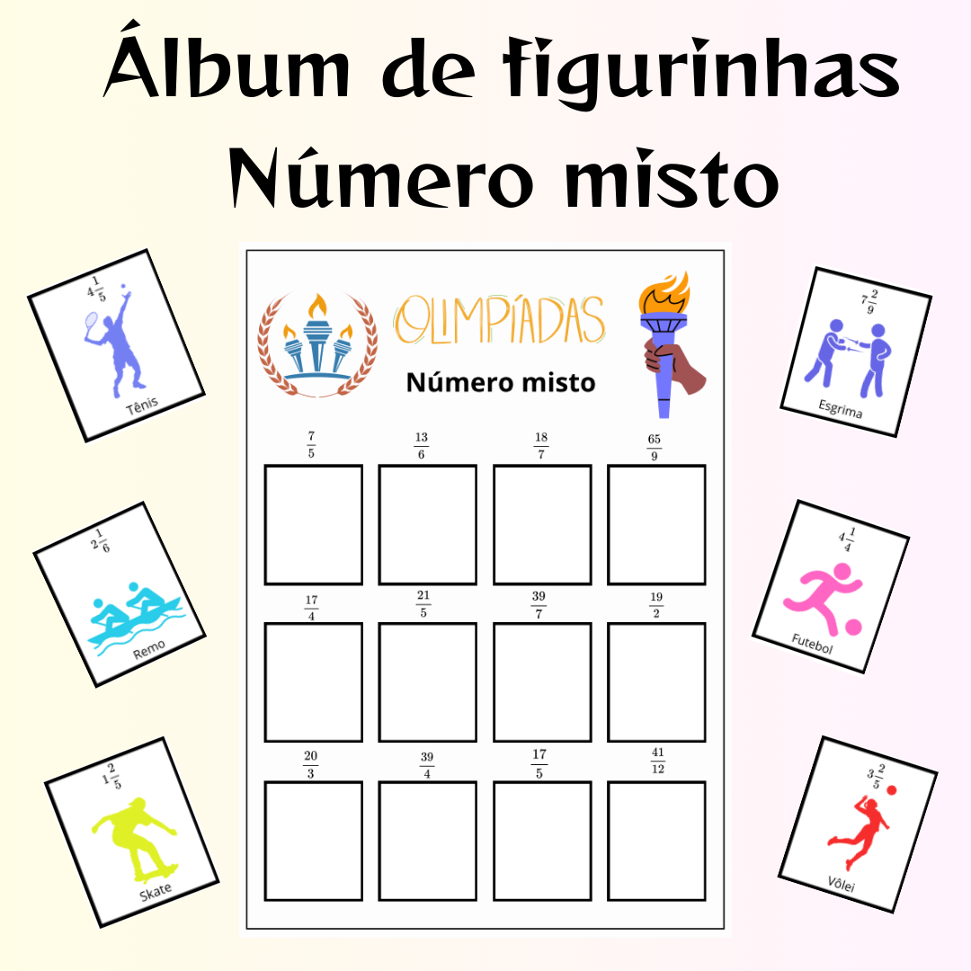 Álbum de Figurinhas da Número Misto com Tema da Olimpíada