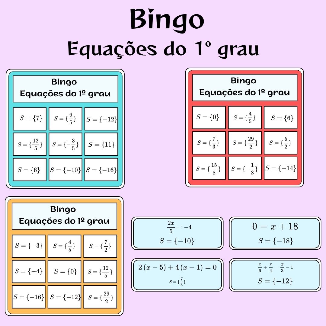 Equação do 1º grau - Bingo
