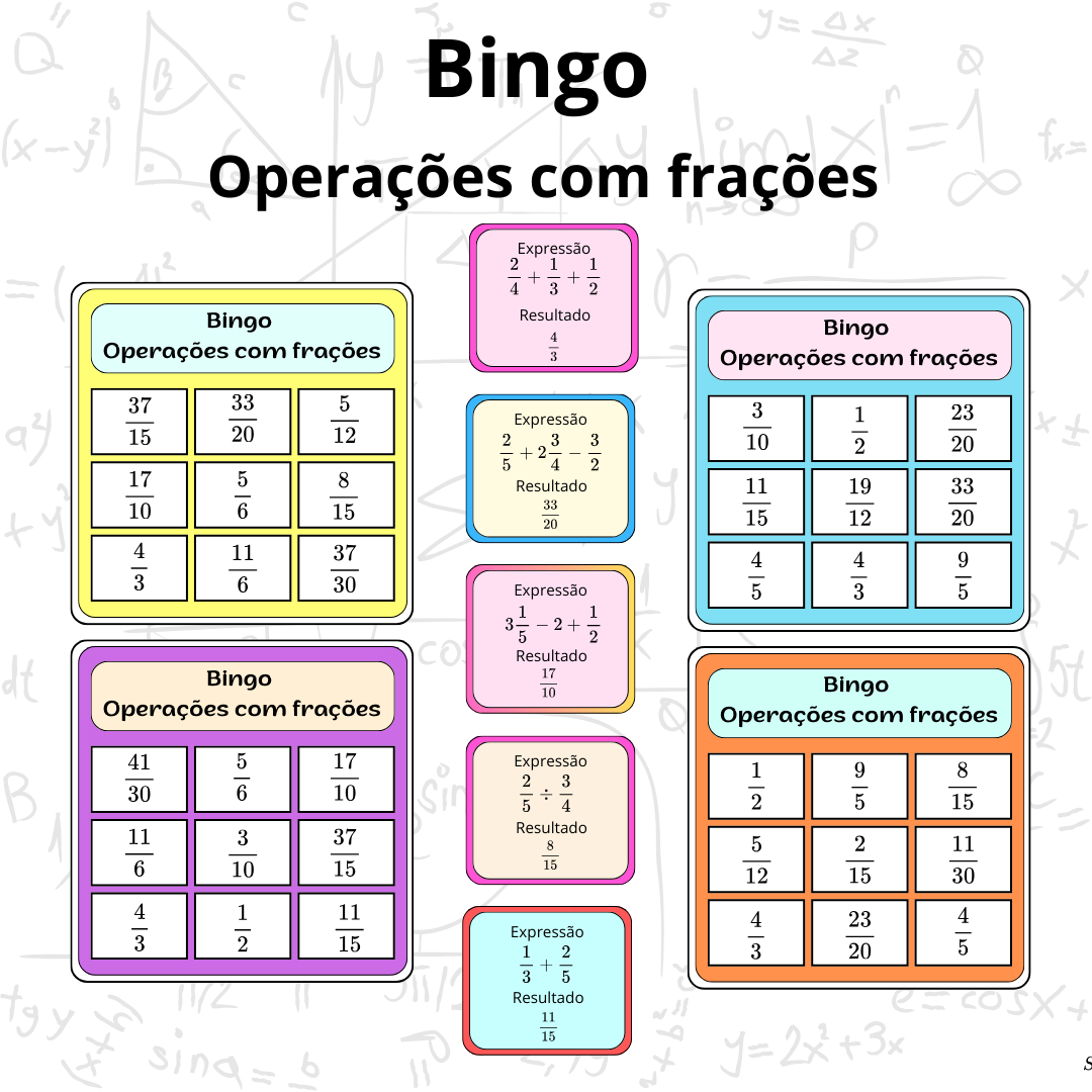 Operações com frações - Bingo