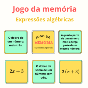 Expressões algébricas - Jogo da memória