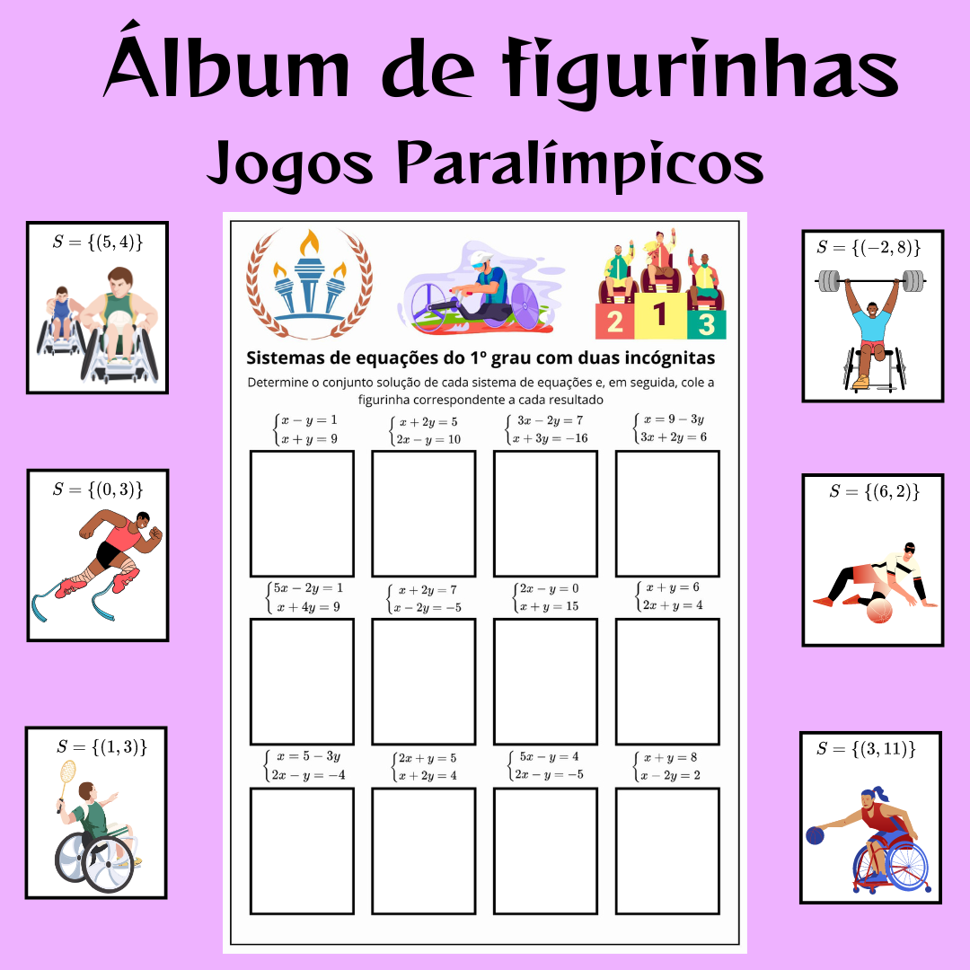 Sistemas de Equações com o Álbum de Figurinhas Paraolimpíadas