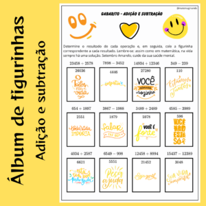 Álbum de Figurinhas – Setembro Amarelo: Adição e Subtração
