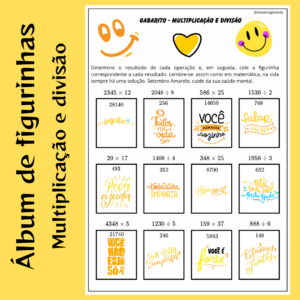 Álbum de Figurinhas – Setembro Amarelo: Multiplicação e Divisão