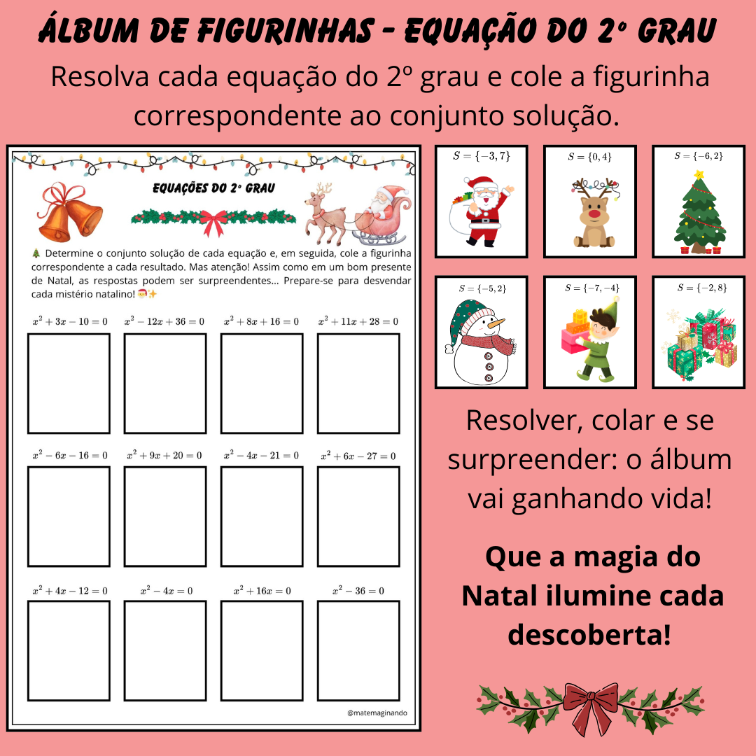 Álbum de figurinhas - Equação do 2º grau - Natal