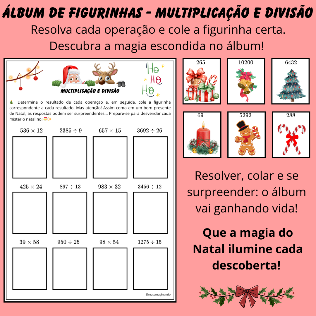 Álbum de Figurinhas - Natal Matemático: Multiplicação e Divisão