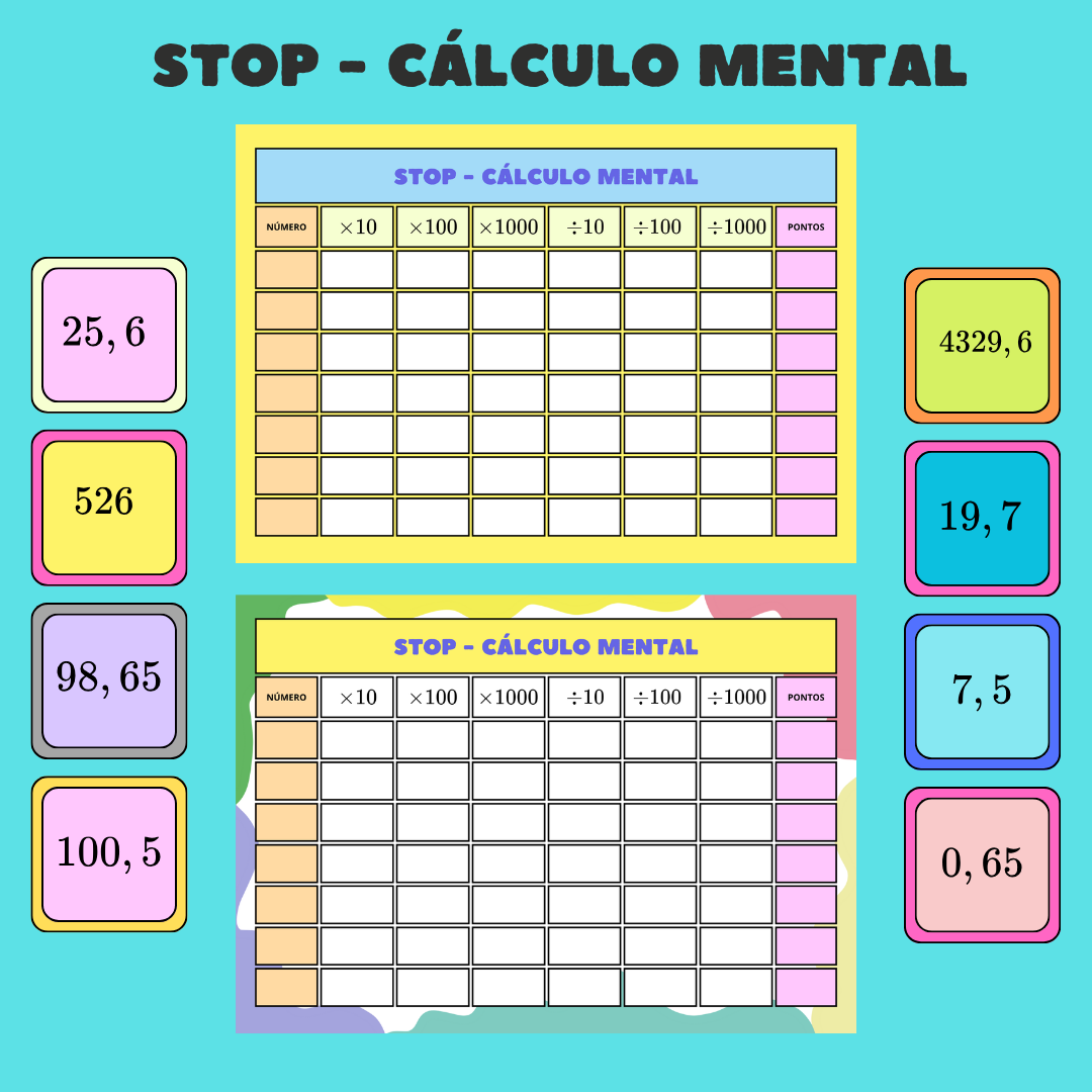 STOP Cálculo Mental: Multiplicação e Divisão com Decimais