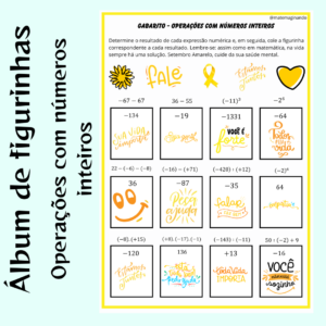Álbum de Figurinhas - Setembro Amarelo: Números Inteiros