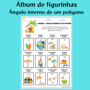 Álbum de Figurinhas: Ângulo interno de um polígono com Tema de Praia