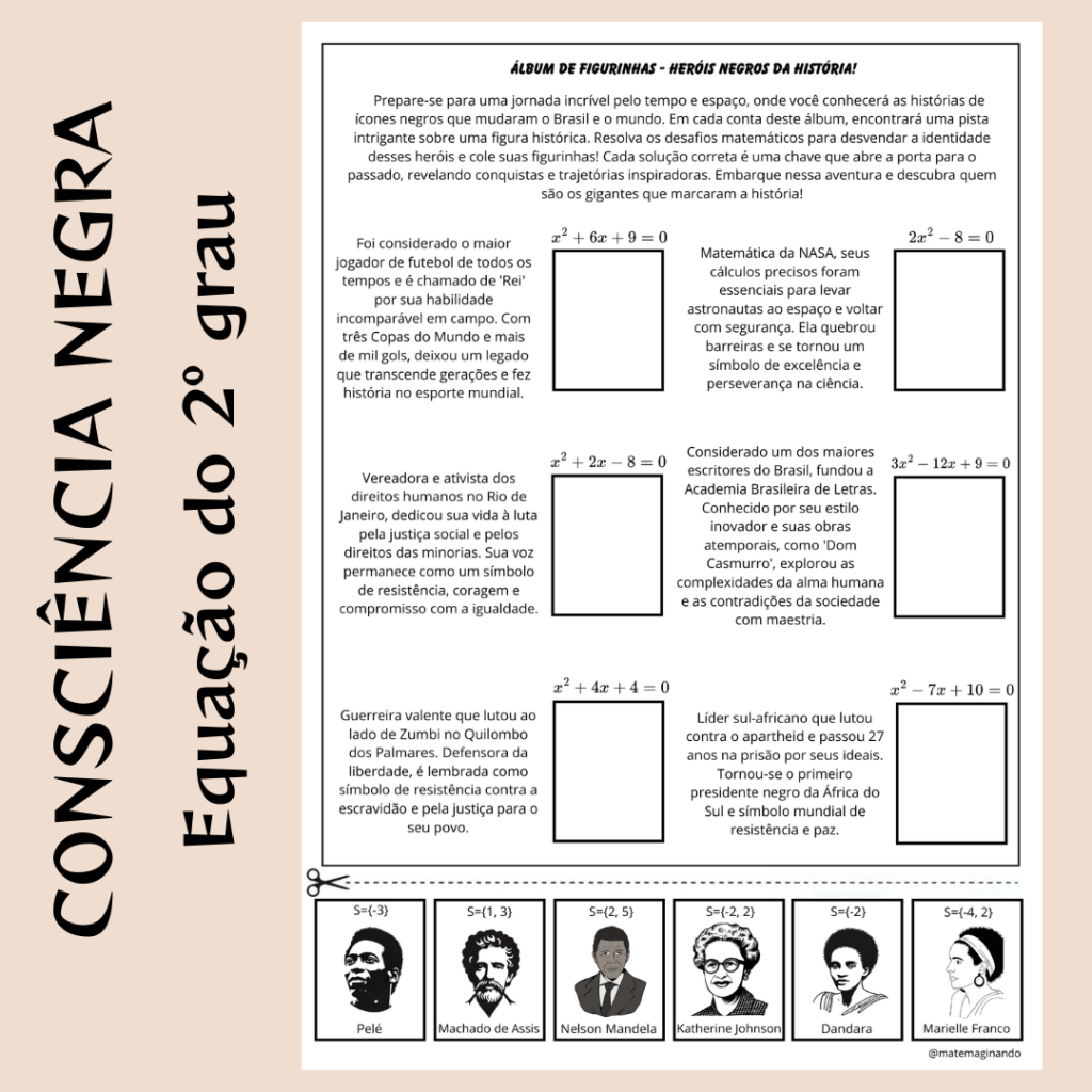 Consciência Negra – Álbum de Figurinhas – Equação do 2º grau ...