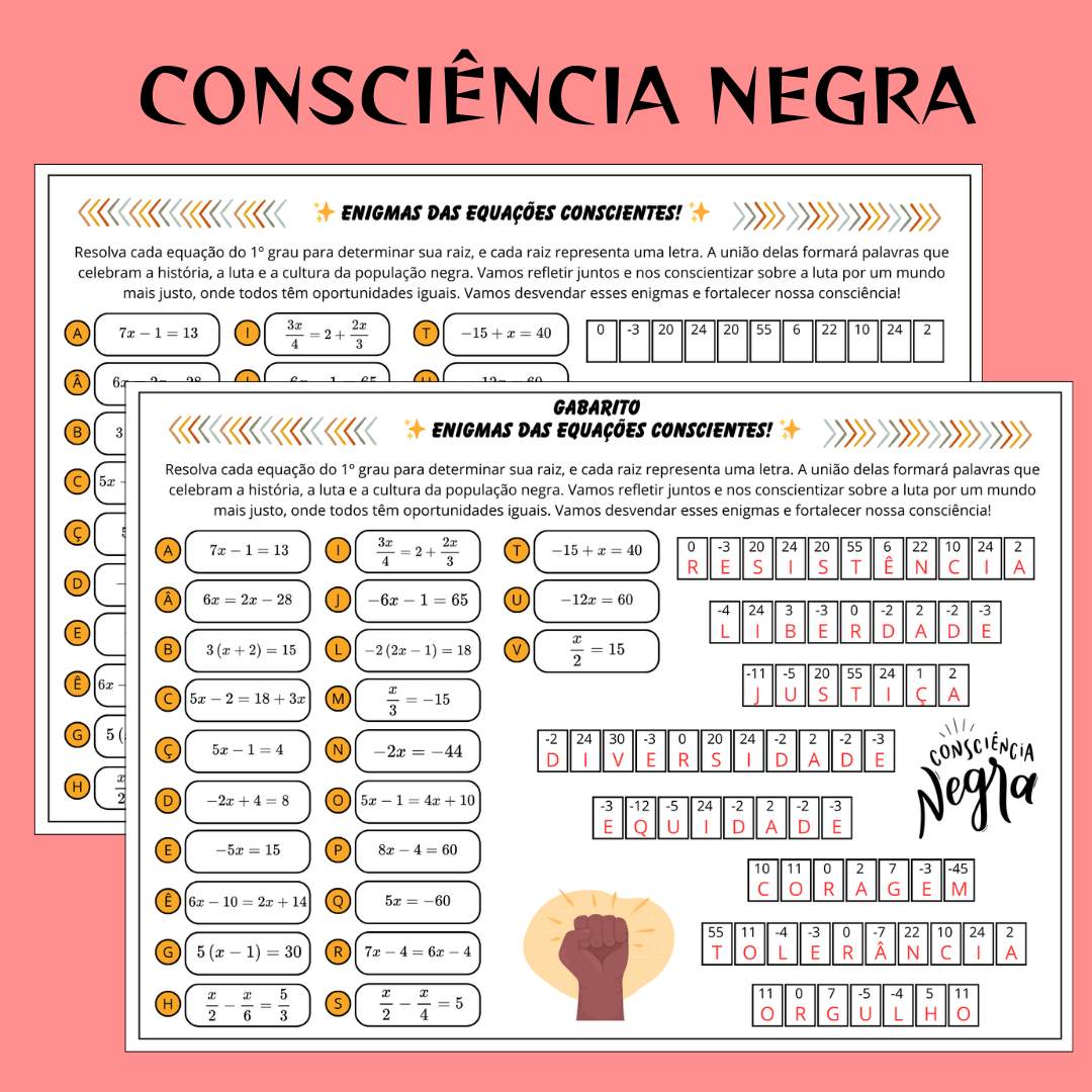 Consciência Negra e Equações do Primeiro Grau