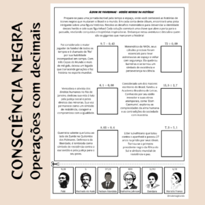 Consciência Negra - Álbum de Figurinhas - Heróis Negros: História e Matemática!