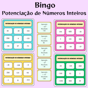 Bingo da Potenciação de Números Inteiros