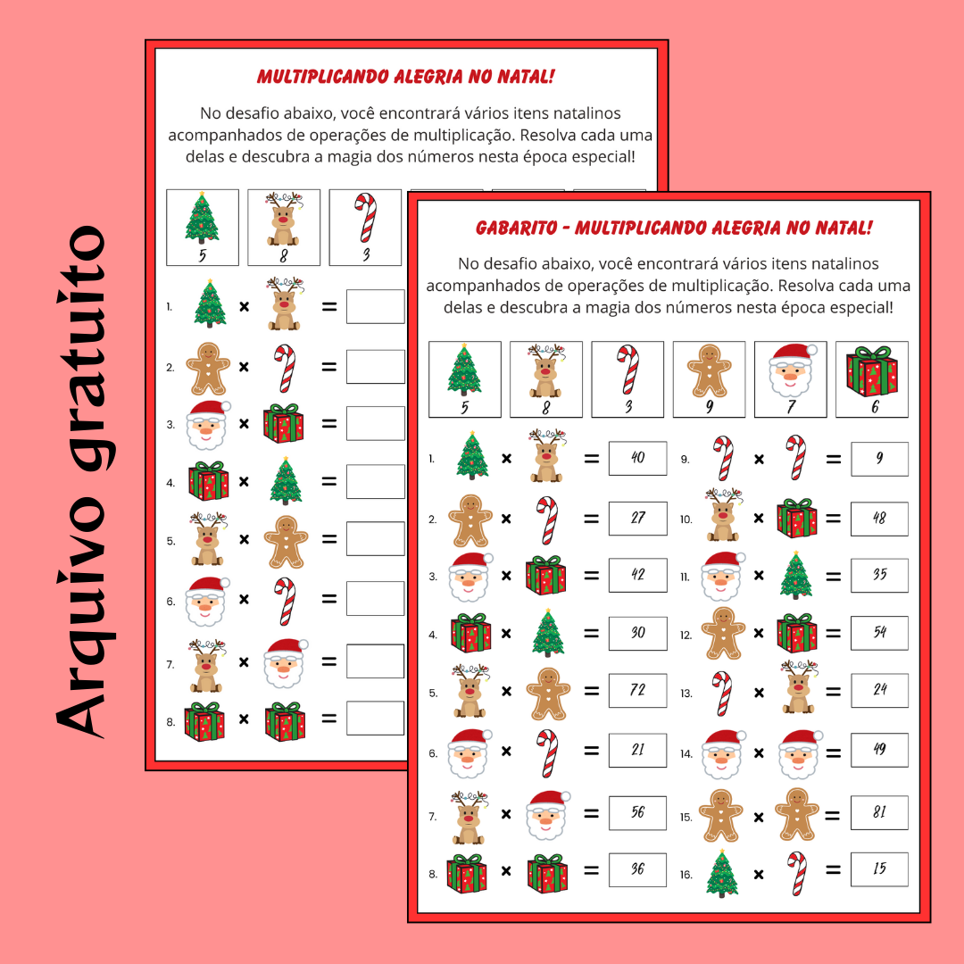 Multiplicação com Magia Natalina: Atividade Educativa Divertida!