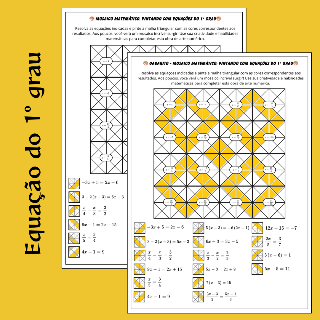 Mosaico Matemático: Equação do 1º grau