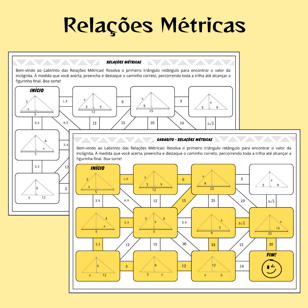 Labirinto Matemático: Explorando as Relações Métricas no Triângulo Retângulo
