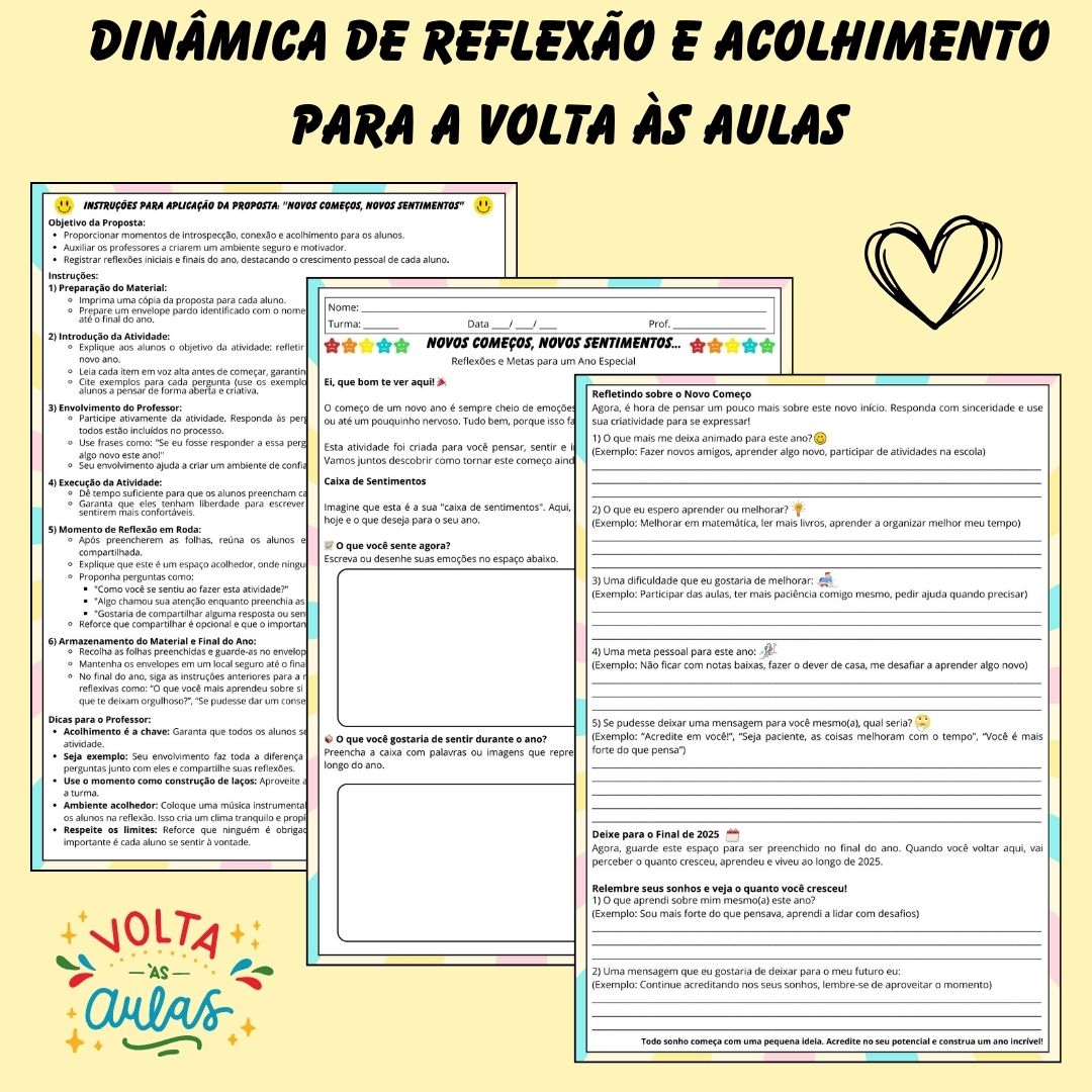 Dinâmica para Volta às Aulas: Novos Começos, Novos Sentimentos