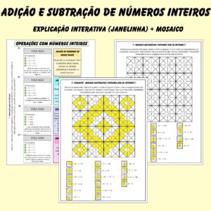 Adição e Subtração de Números Inteiros – Janelinha + Mosaico