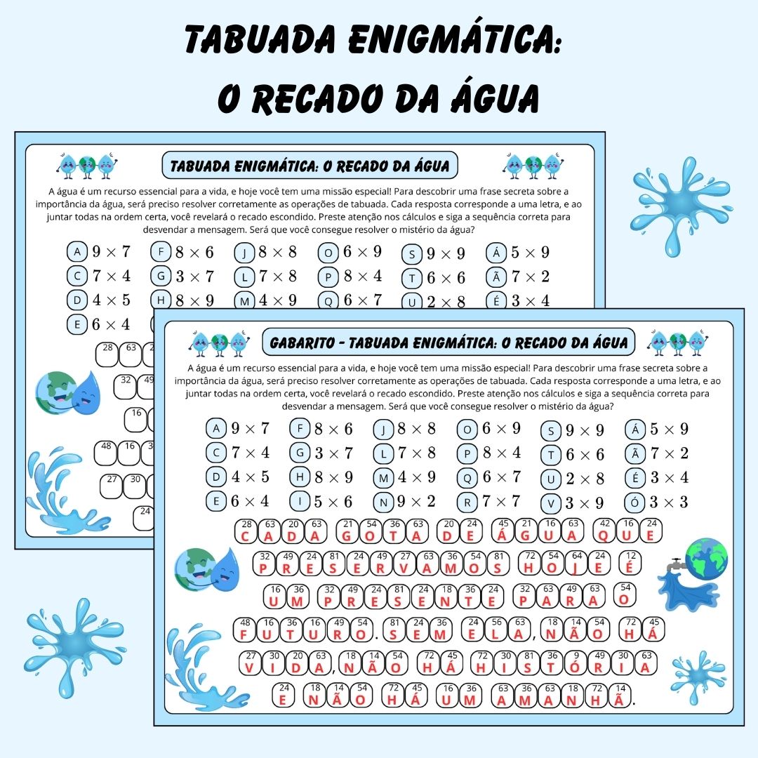 Tabuada Enigmática: O Recado da Água
