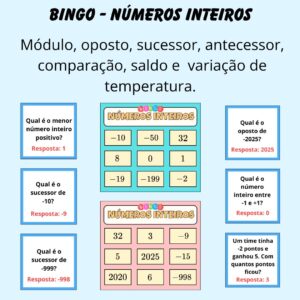 Bingo – Números Inteiros