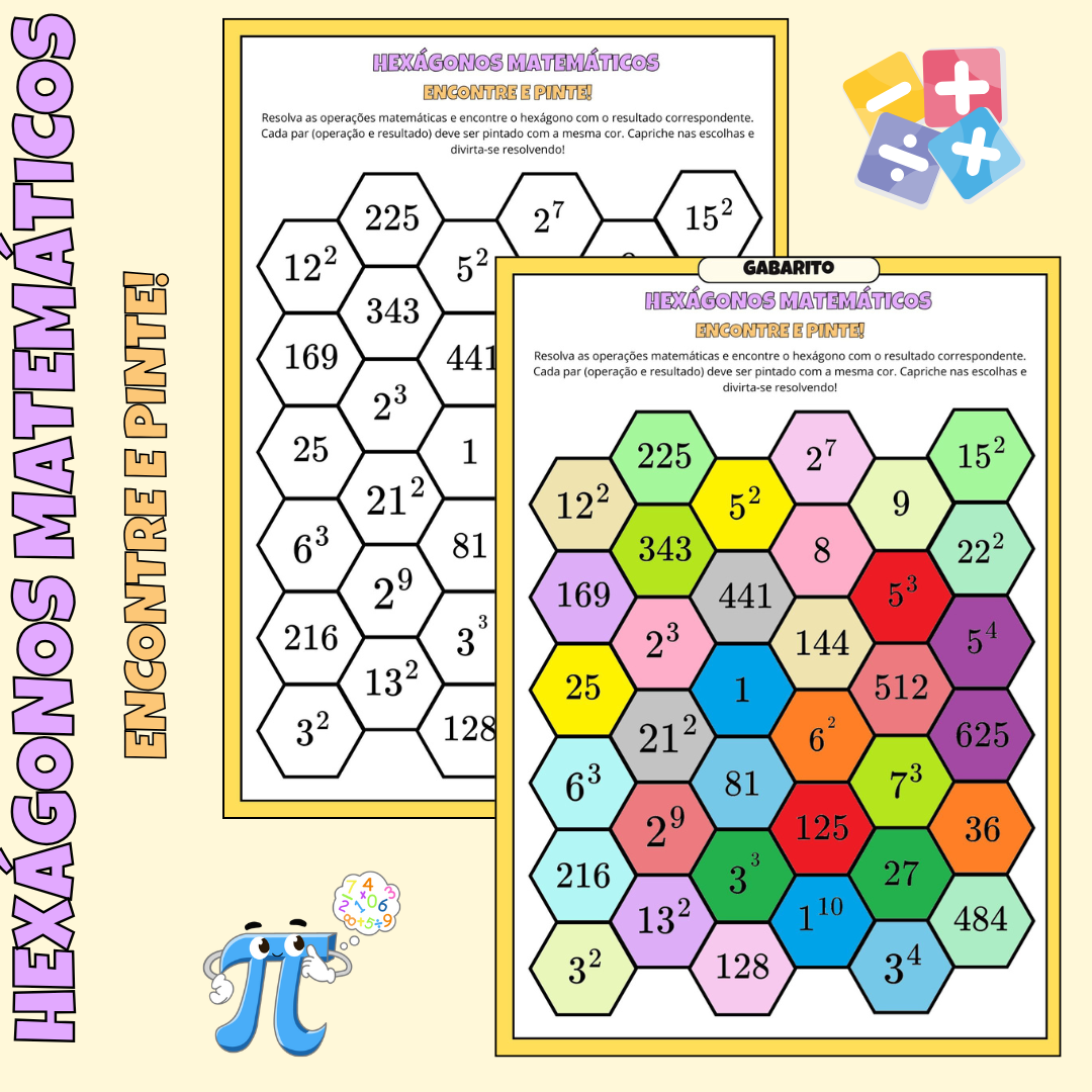 Hexágonos Matemáticos - Potenciação