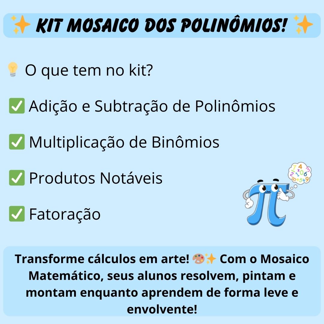 Kit - Mosaico Matemático – Aprenda de Forma Divertida!