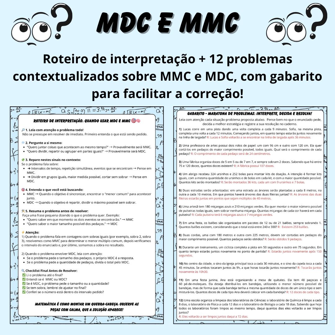 Maratona de Problemas de MMC e MDC — Interprete, Decida e Resolva!