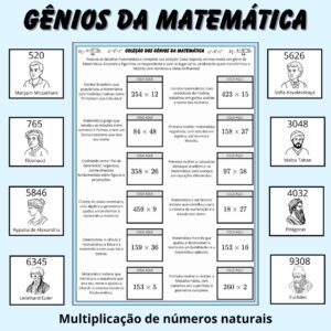 Gênios da Matemática — Multiplicação | Ideal para o Dia Nacional da Matemática