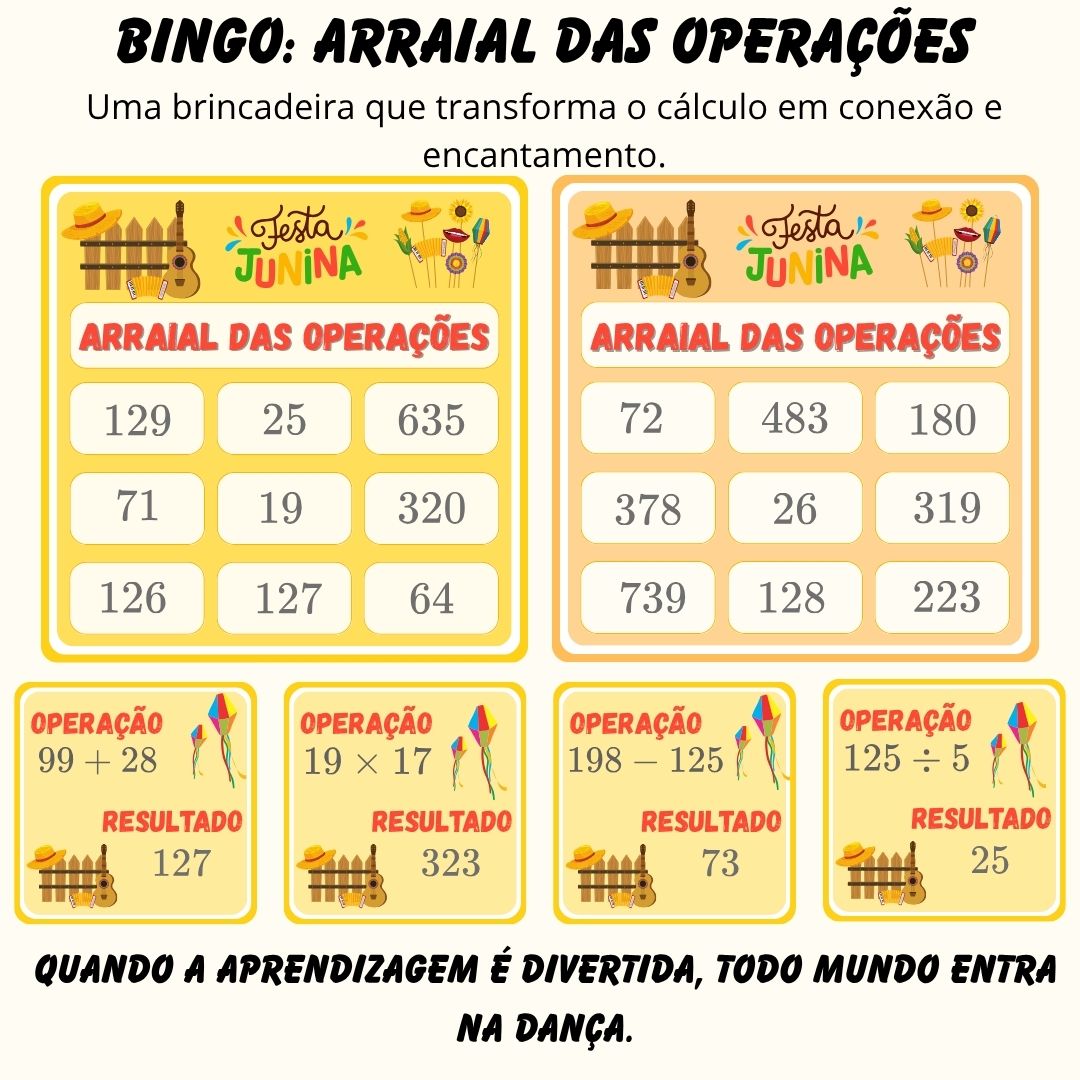 Arraial das Operações – Bingo Junino Matemático