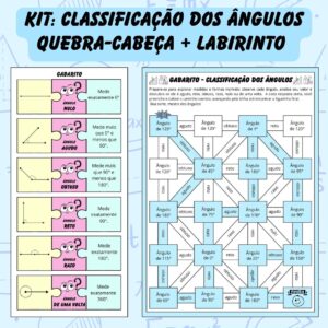 KIT: CLASSIFICAÇÃO DOS ÂNGULOS – QUEBRA-CABEÇA + LABIRINTO