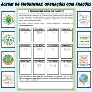 Álbum de Figurinhas: Operações com Frações + Meio Ambiente