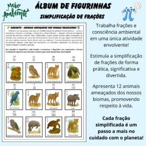 Álbum de Figurinhas – Simplificação de Frações + Meio Ambiente