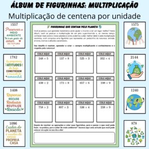Álbum de Figurinhas – Multiplicação (centena × unidade) e Meio Ambiente