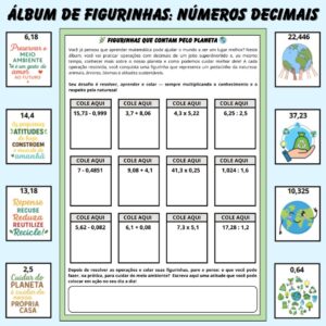 Álbum de Figurinhas: Números Decimais + Meio Ambiente