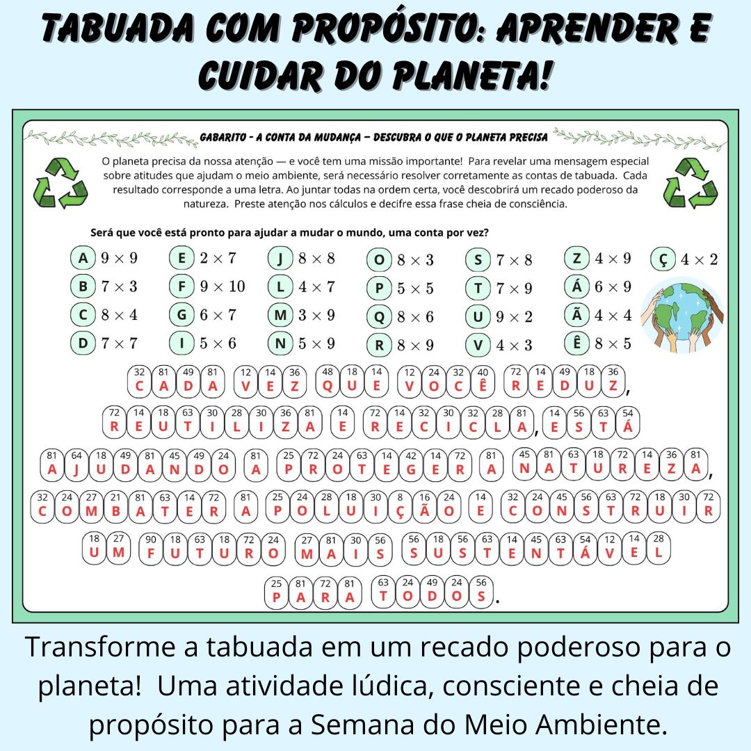 A Conta da Mudança – Tabuada com Propósito Ambiental