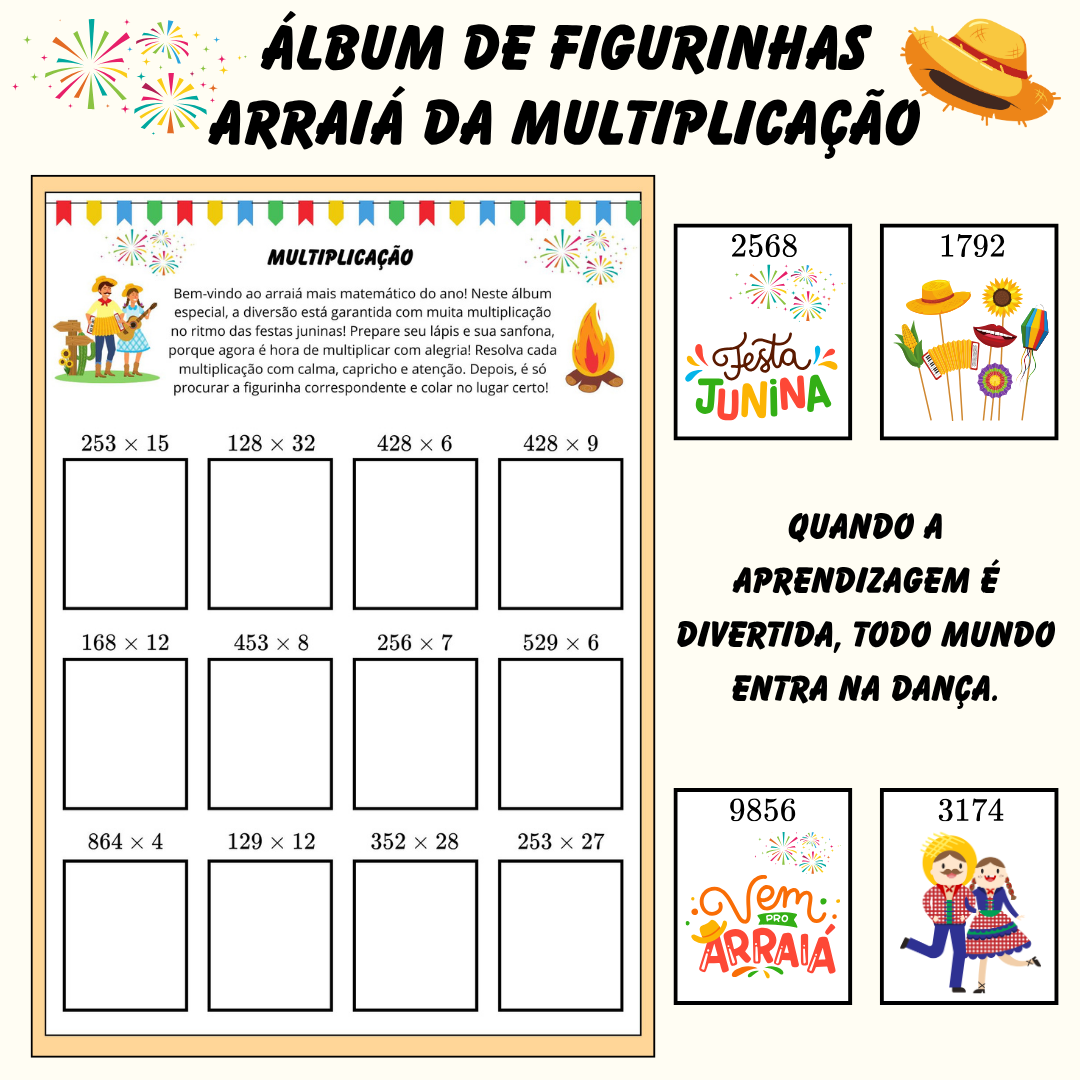 Álbum de Figurinhas – Arraiá da Multiplicação