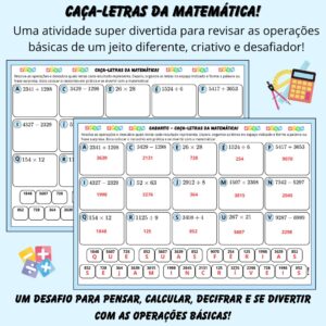Caça-Letras das Operações Básicas – Matemática Divertida!