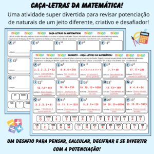 Atividade de Potenciação – Caça-Letras Matemático