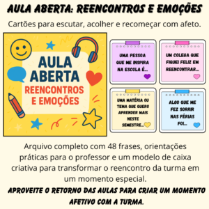 Aula Aberta: Reencontros e Emoções – Arquivo para roda de conversa, volta às aulas e atividades socioemocionais