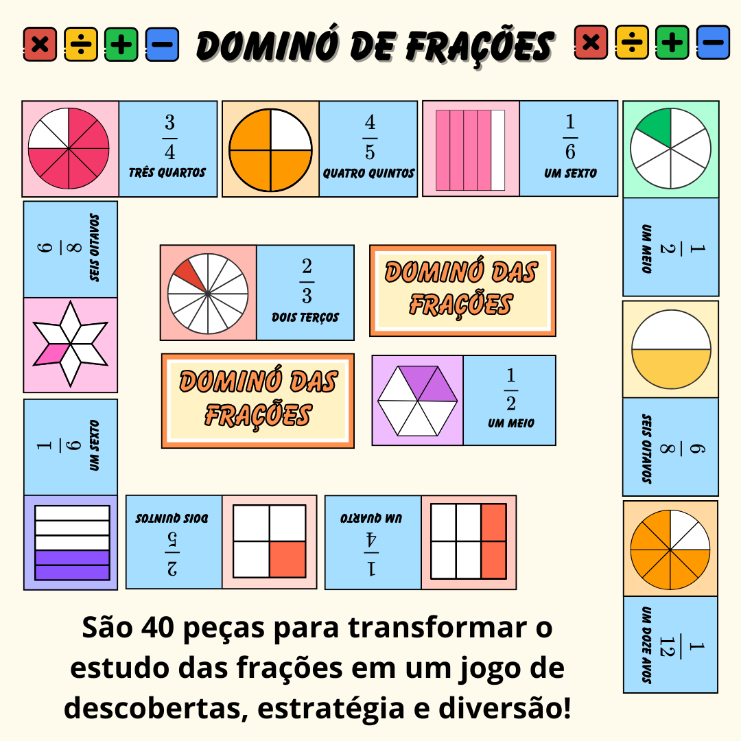 Dominó de Frações – Aprender frações nunca foi tão divertido!