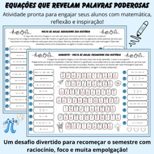 Equações com Propósito – Atividade para a Volta às Aulas