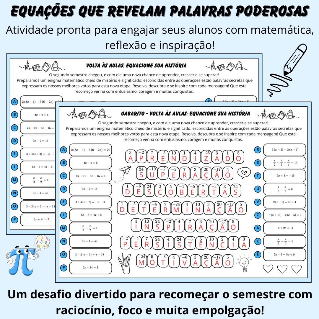 Equações com Propósito – Atividade para a Volta às Aulas