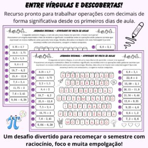 Operações com Números Decimais – Volta às Aulas