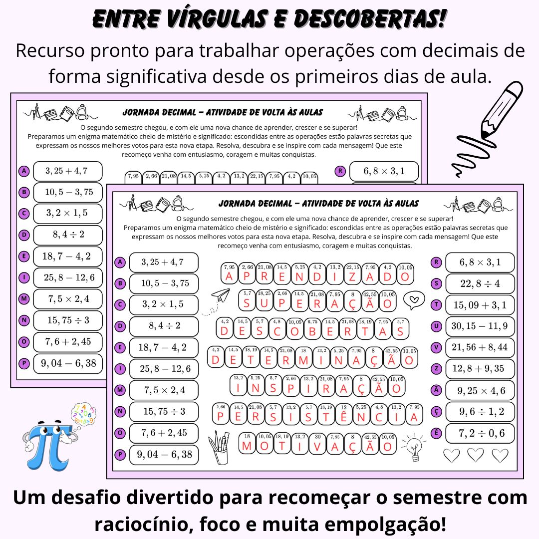 Operações com Números Decimais – Volta às Aulas