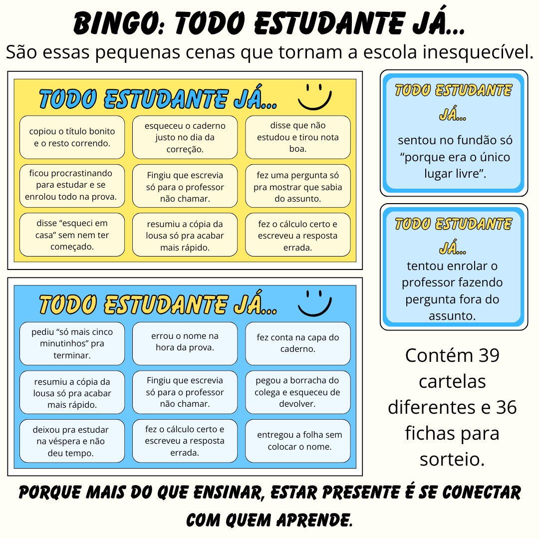 Bingo do Estudante — Atividade divertida para imprimir