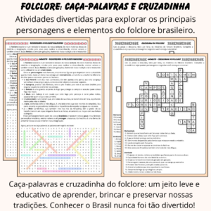 Caça-Palavras e Cruzadinha do Folclore (PDF para imprimir)