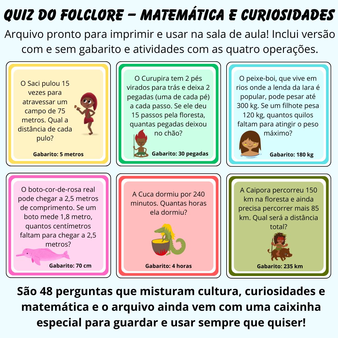Quiz do Folclore – 48 Perguntas de Cultura, Curiosidades e Matemática
