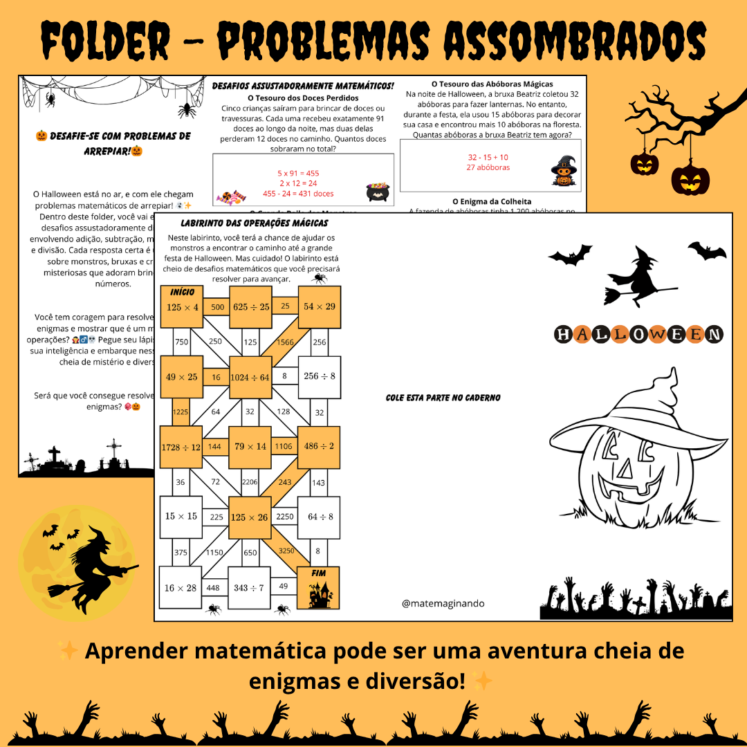 Folder Halloween - Problemas Matemáticos Assustadores!