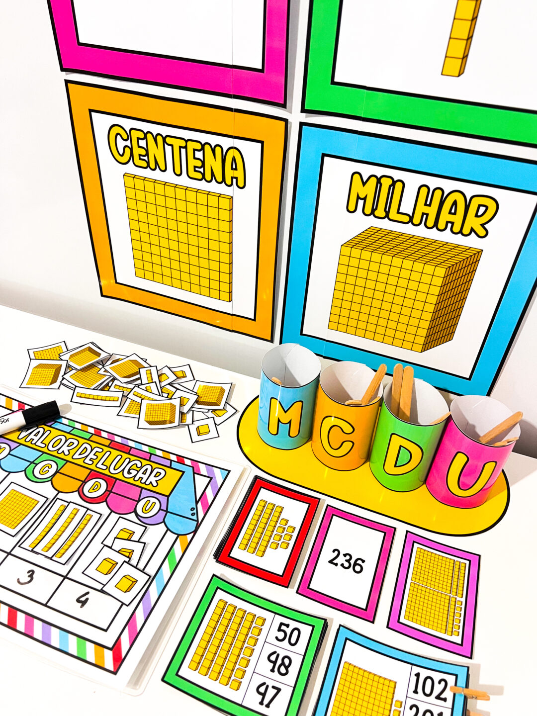 Kit Recursos de Material Dourado – Sistema de Numeração Decimal (PDF para imprimir) - Imagem 2
